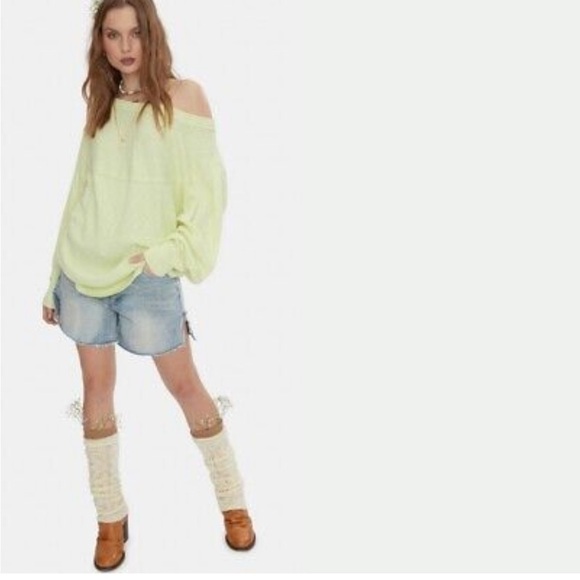 Free People OG Thermal Pullover Long Sleeve Tunic Glow Party Size XS NWT - Picture 2 of 9